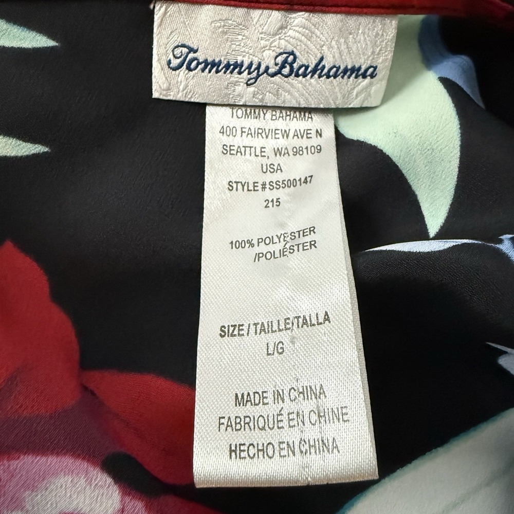 Tommy Bahama Dress Large Midnight Orchid Asymmetric Beach Resort Tropical - Picture 7 of 9